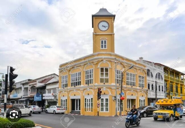 Clock Tower, Phuket, Thailand in old Phuket town. Discover the Jewels of Phuket-Thailand