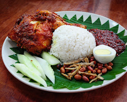 Nasi lemak dish in Kuala Lumpur. One of The Best of Malaysian Food in Kuala Lumpur