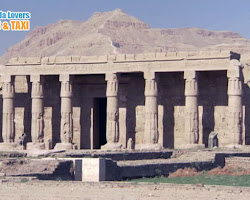 Guided tour in Temple of Seti I at Abydos-Egypt.
