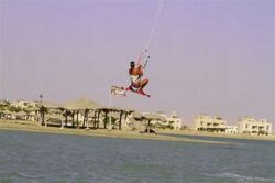 Kiteboarding in Ras Sudr-Egypt outdoor adventures.