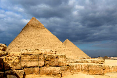 Great pyramids in Giza plateau. Giza-Egypt