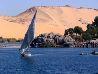 Felucca boat ride on the Nile River-Aswan
