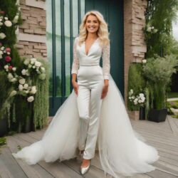 Jumpsuits pantsuits and even minidresses are all fair game for the modern bride. 2024 Fashion-by AI